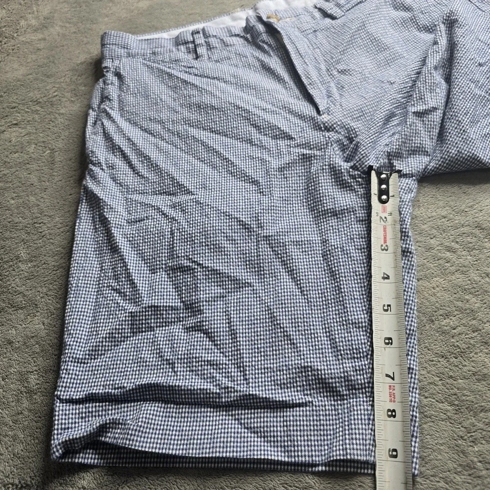 Polo Ralph Lauren Shorts Men 30 (32) Blue White Check Stretch Classic Flesh Pony